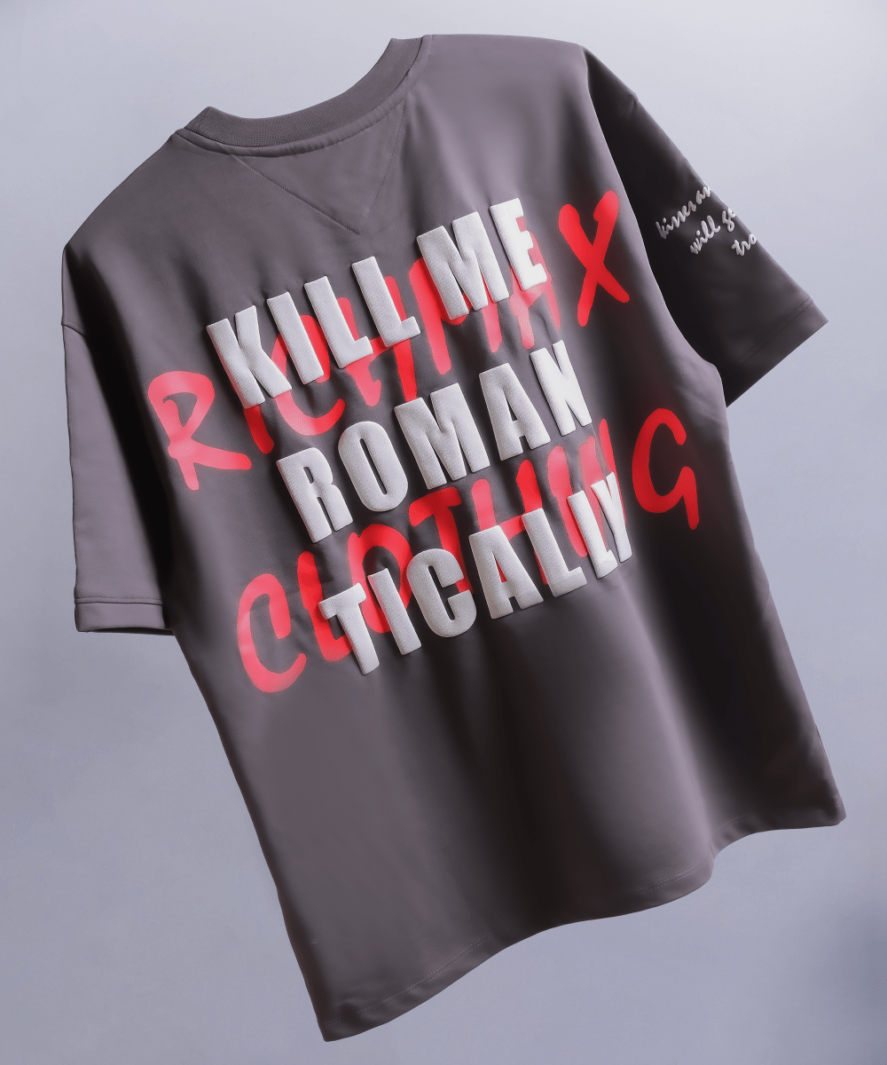 KILL ME ROMANTICALLY OVERSIZED TEE DARK GREY (GREY)