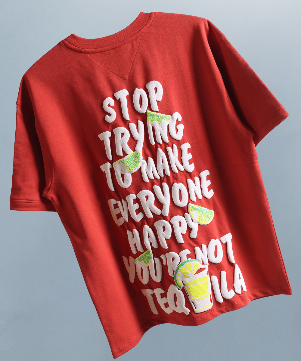 YOU ARE NOT TEQUILA OVERSIZED TEE SCARLET RED (RED)