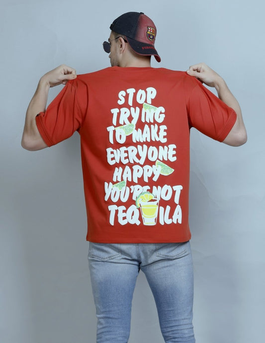 YOU ARE NOT TEQUILA OVERSIZED TEE SCARLET RED (RED)