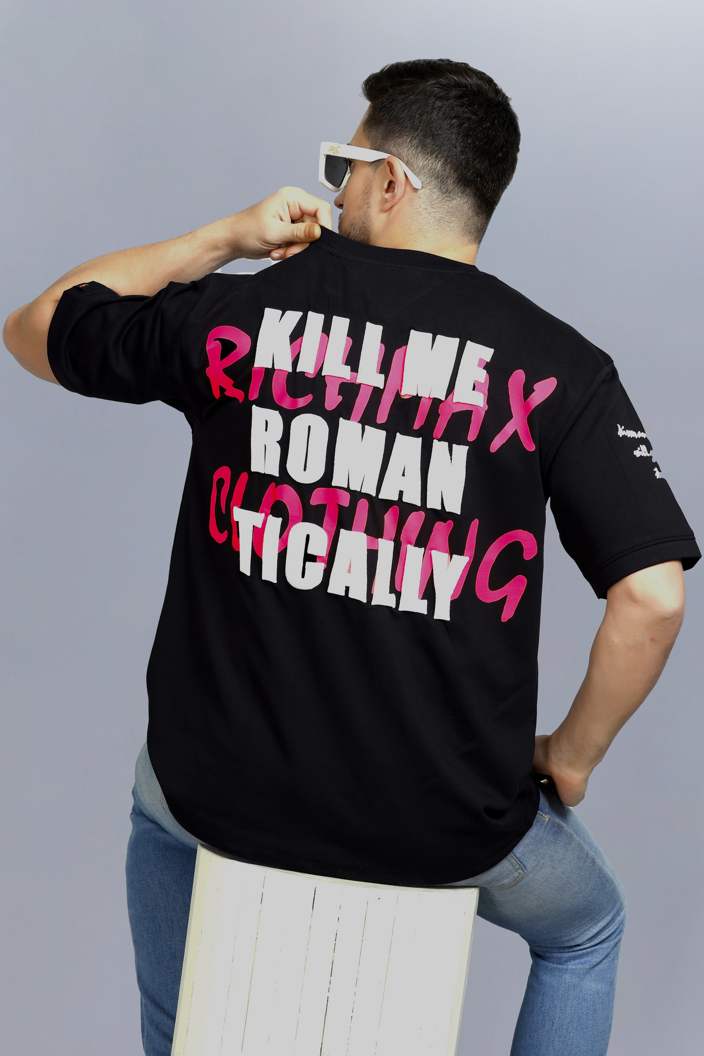 KILL ME ROMANTICALLY OVERSIZED TEE METAL BLACK