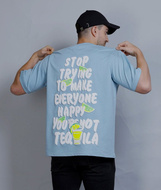 YOU ARE NOT TEQUILA OVERSIZED TEE AQUA ISLAND (SKY BLUE)