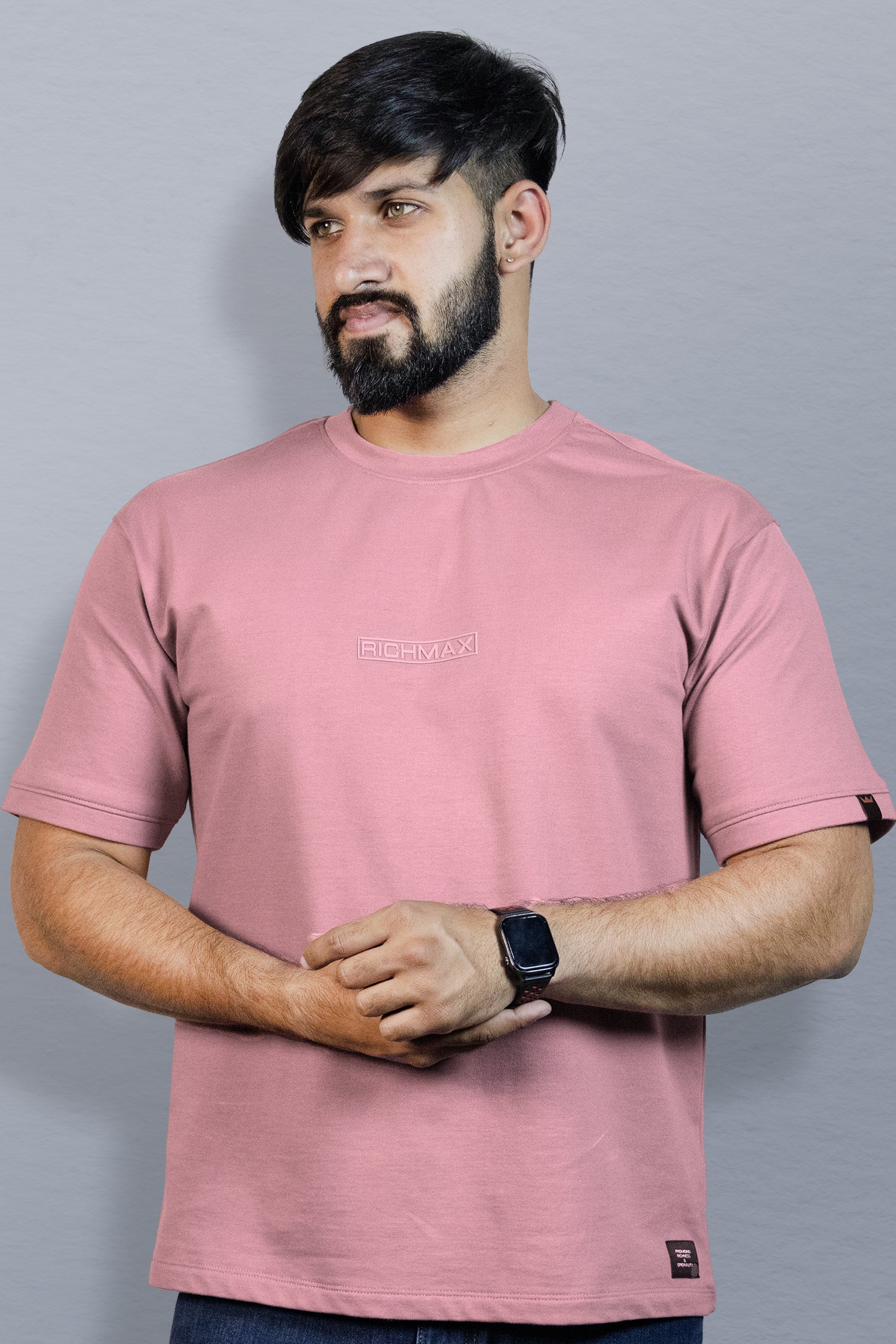 RICHMAX MINIMALIST OVERSIZED TEE BLUSHY ROSE