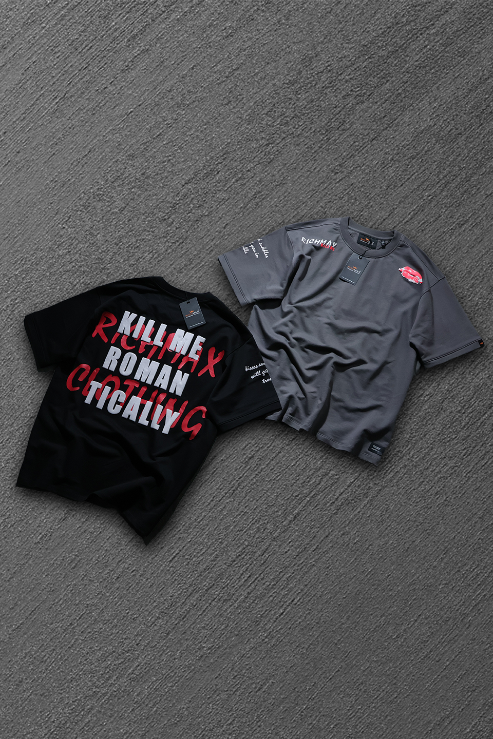 🔥 RICH PRINTED TEES | DROP SHOULDER STYLE | COMBO PACK OF 2 (BLACK+GREY)