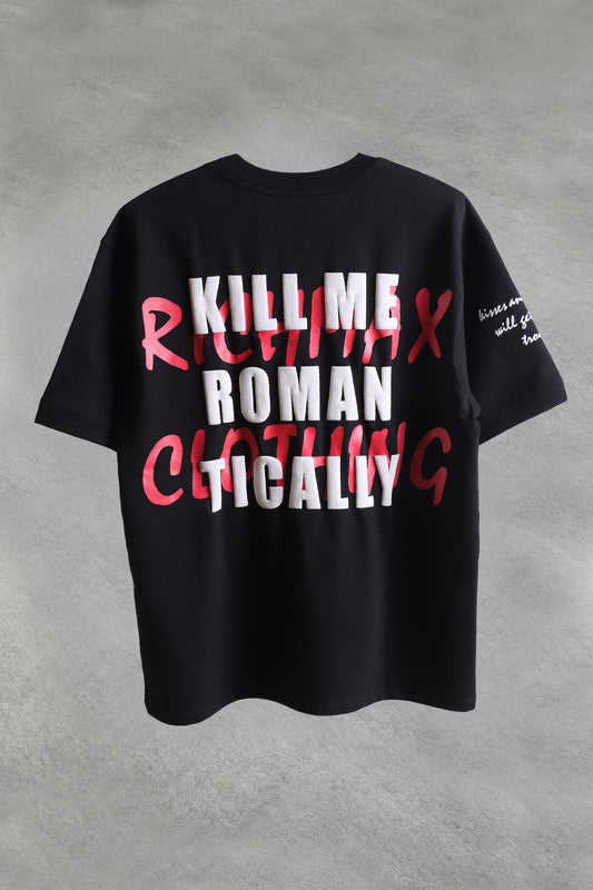 🔥 RICH PRINTED TEES | DROP SHOULDER STYLE | COMBO PACK OF 2 (BLACK+BLUE)