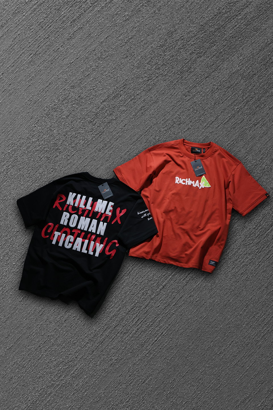 🔥 RICH PRINTED TEES | DROP SHOULDER STYLE | COMBO PACK OF 2 (BLACK+RED)