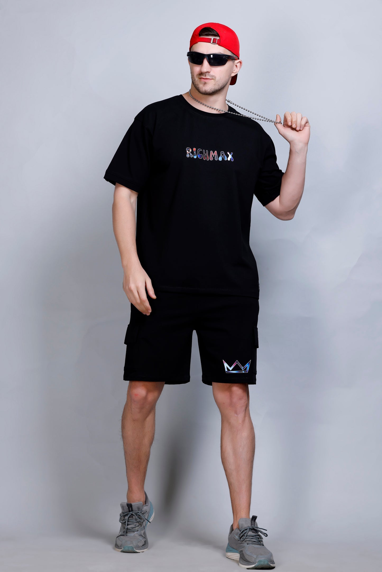 LIVIN THE MOMENT RELAXED FIT CORDSET METAL BLACK