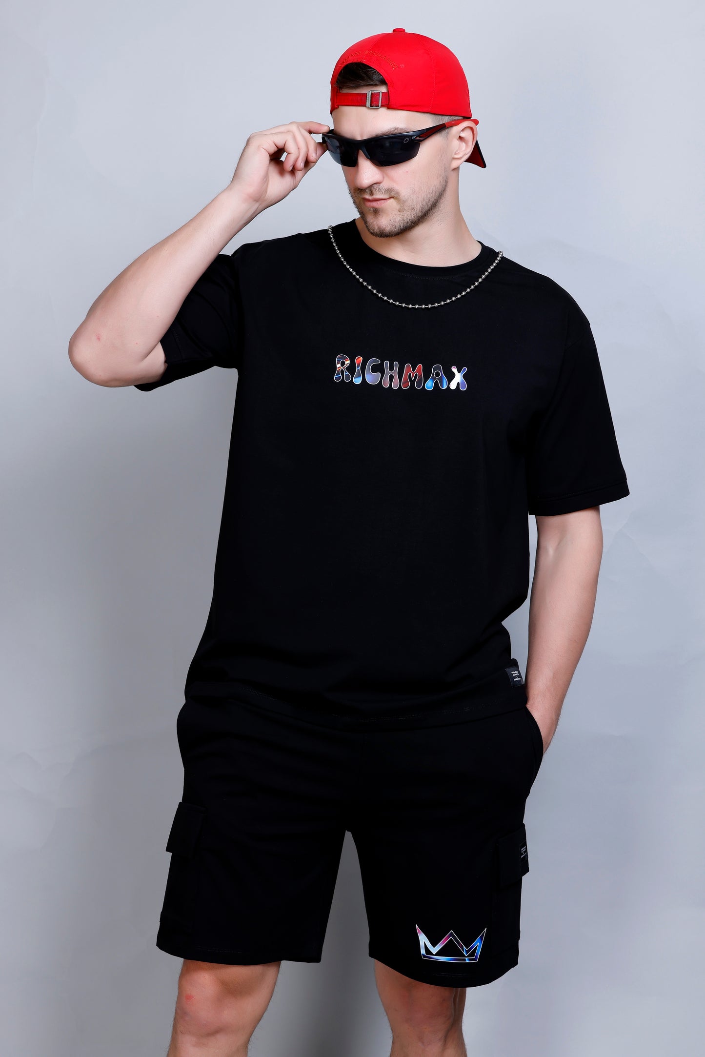 LIVIN THE MOMENT RELAXED FIT CORDSET METAL BLACK