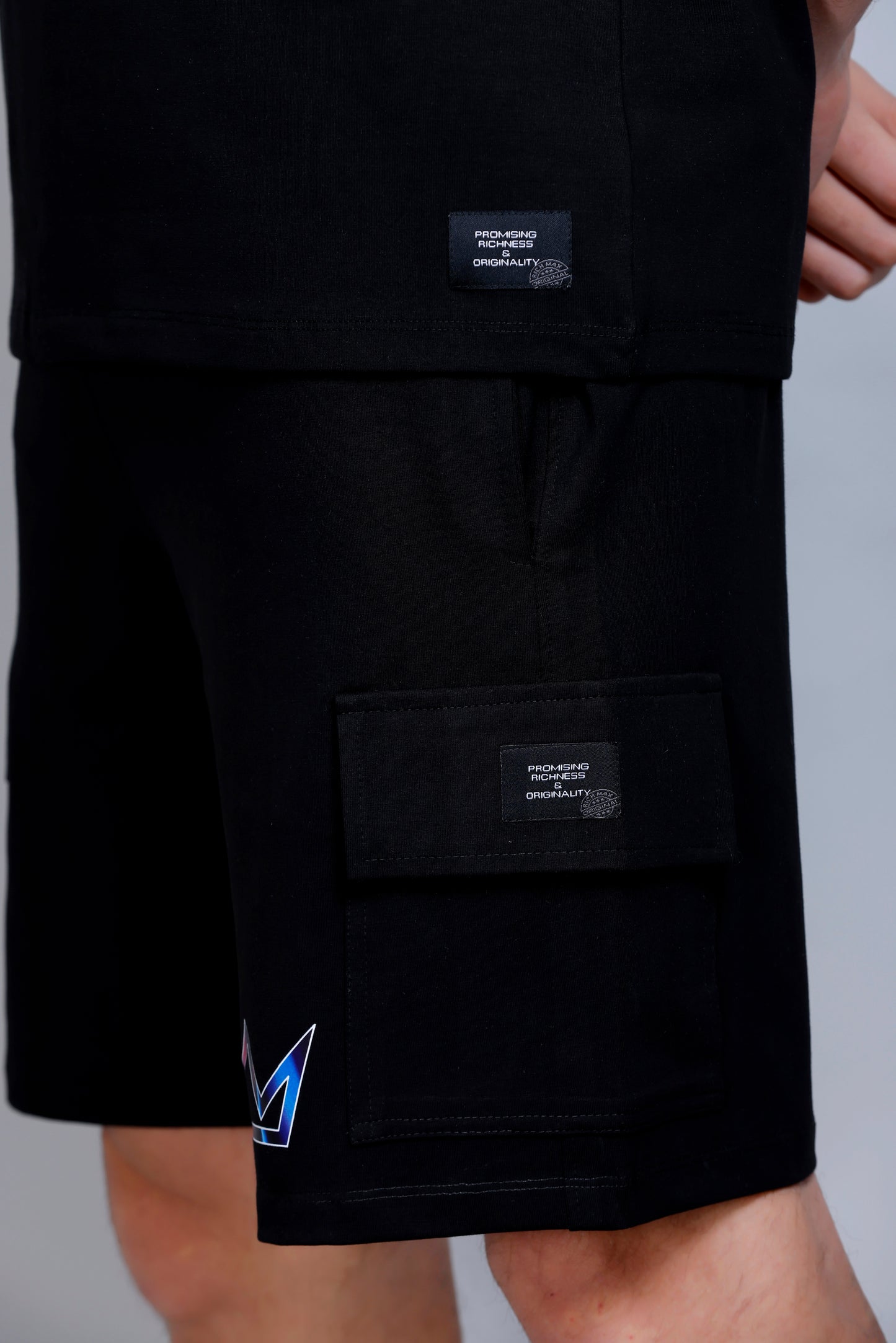 LIVIN THE MOMENT RELAXED FIT CORDSET METAL BLACK