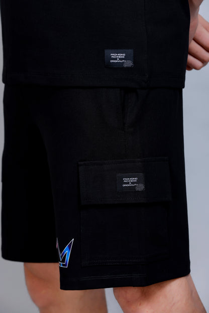 LIVIN THE MOMENT RELAXED FIT CORDSET METAL BLACK