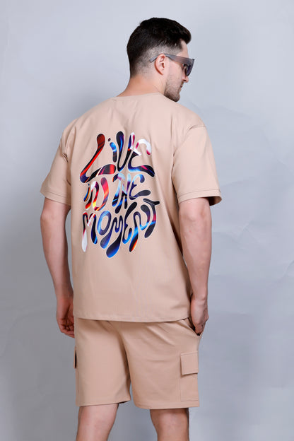 LIVIN THE MOMENT RELAXED FIT CORDSET BEIGE