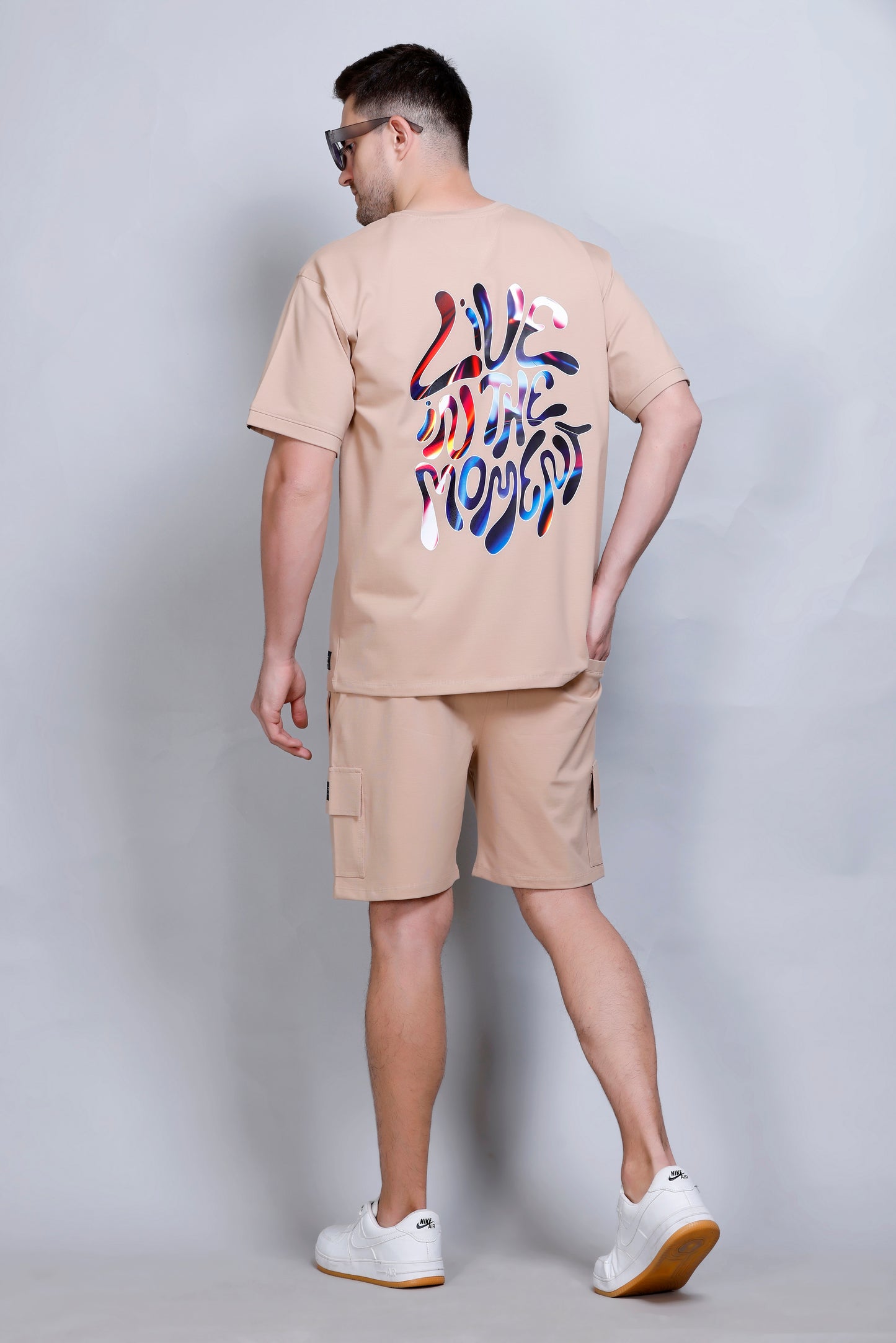 LIVIN THE MOMENT RELAXED FIT CORDSET BEIGE