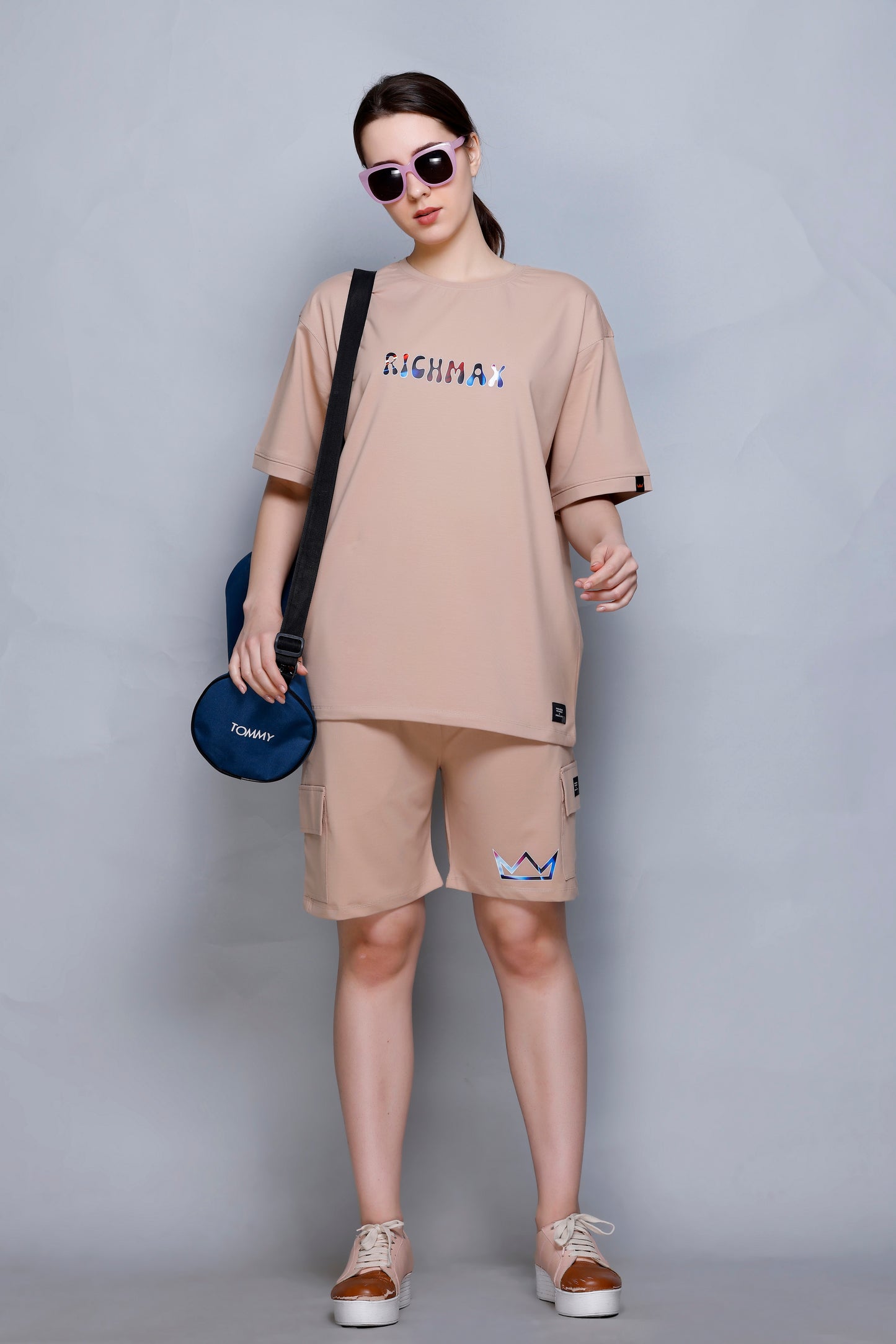 LIVIN THE MOMENT RELAXED FIT CORDSET BEIGE