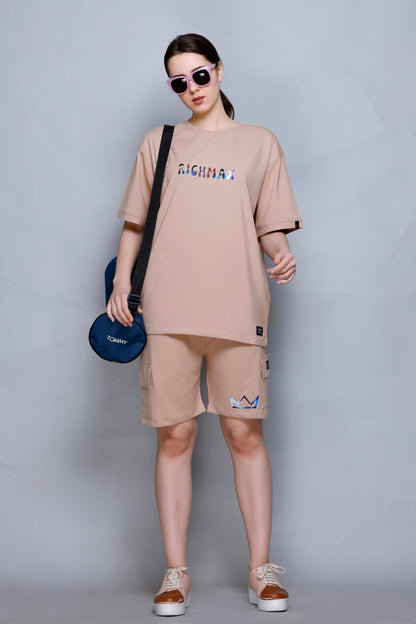 LIVIN THE MOMENT RELAXED FIT CORDSET BEIGE