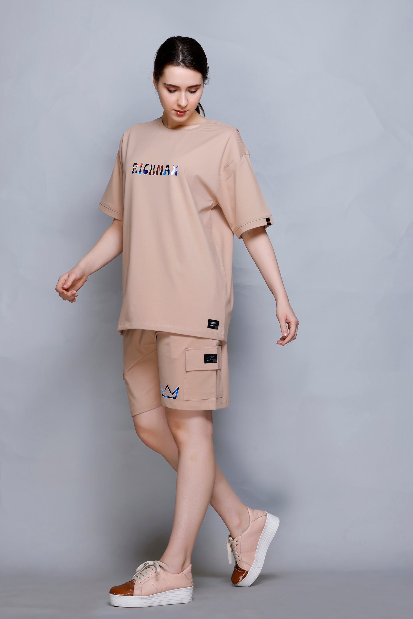 LIVIN THE MOMENT RELAXED FIT CORDSET BEIGE