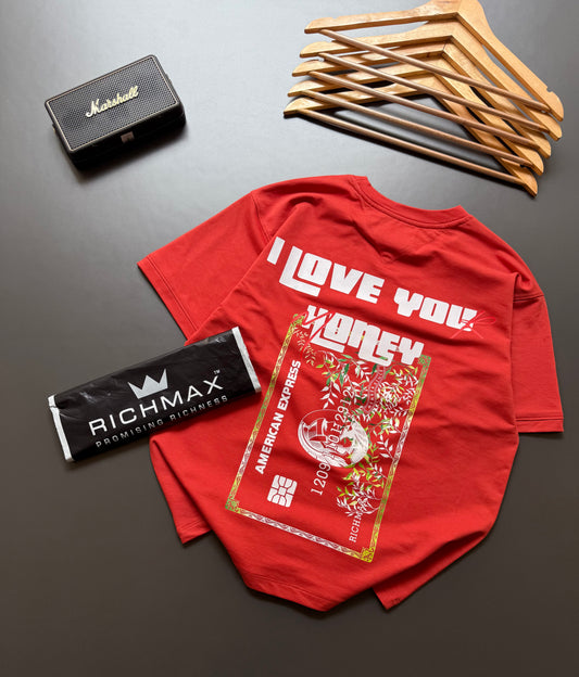 I LOVE YOU HONEY OVERSIZED TEE RED