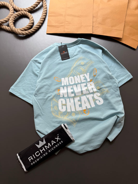 MONEY NEVER CHEATS OVERSIZED TEE SKY BLUE