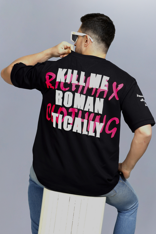 KILL ME ROMANTICALLY OVERSIZED TEE METAL BLACK
