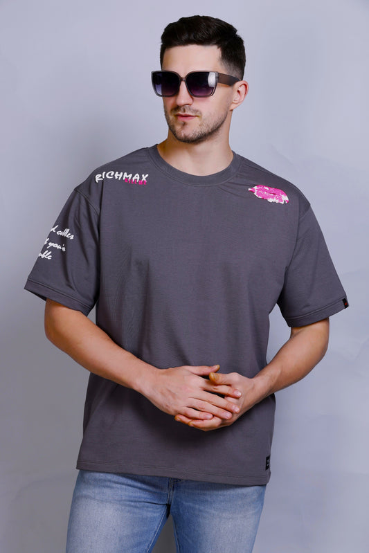 KILL ME ROMANTICALLY OVERSIZED TEE DARK GREY