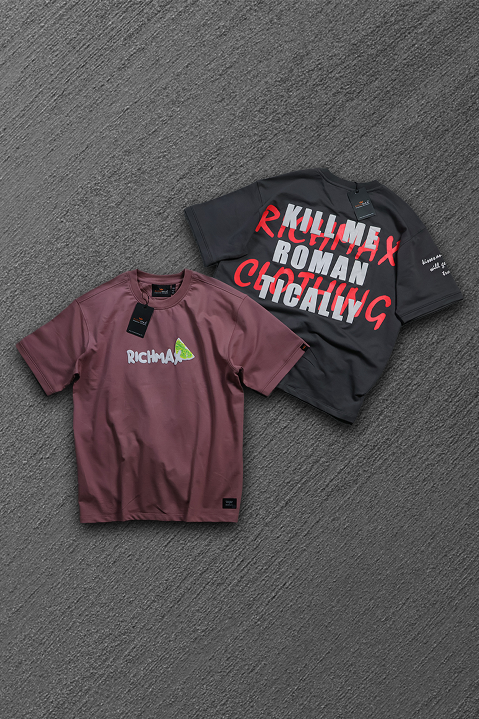 🔥 RICH PRINTED TEES | DROP SHOULDER STYLE | COMBO PACK OF 2 (PINK+GREY)