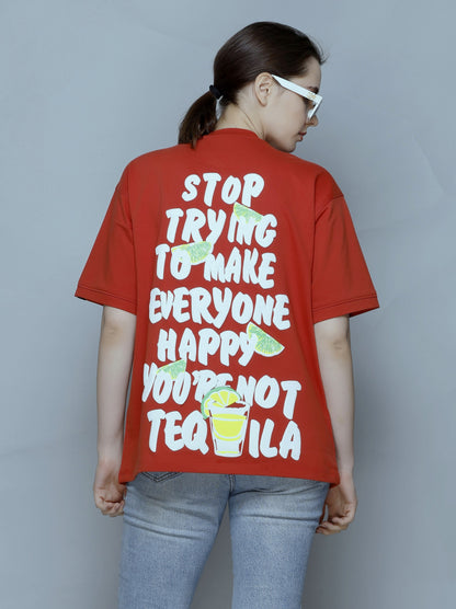 TEQUILA OVERSIZED TEE SCARLET RED