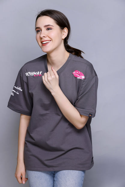 KILL ME ROMANTICALLY OVERSIZED TEE DARK GREY