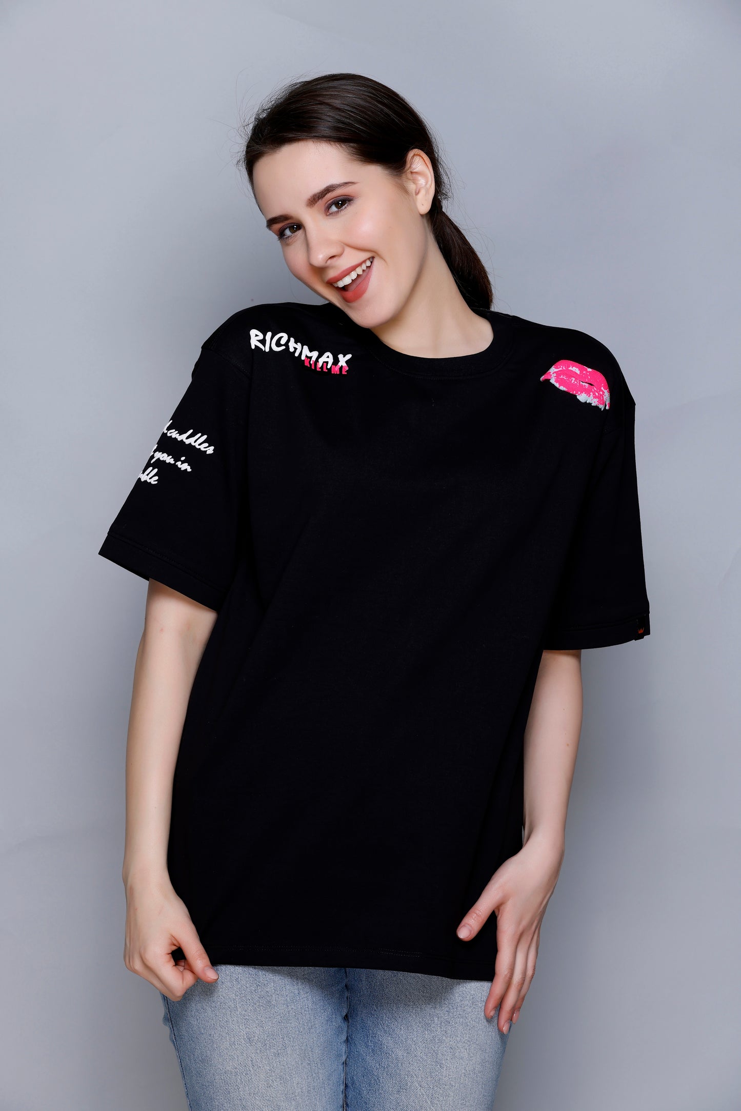 KILL ME ROMANTICALLY OVERSIZED TEE METAL BLACK