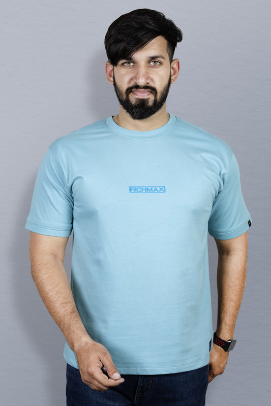 RICHMAX MINIMALIST OVERSIZED TEE AQUA ISLAND