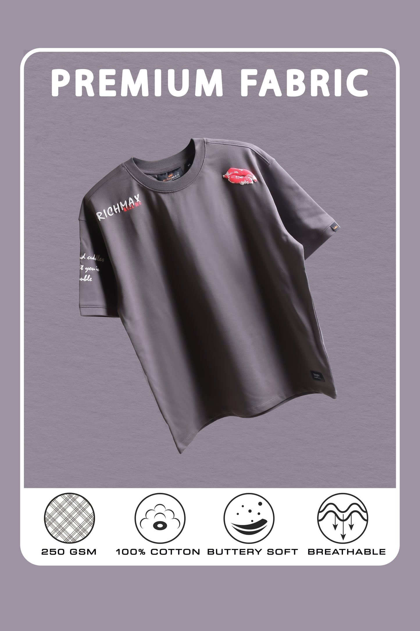 KILL ME ROMANTICALLY OVERSIZED TEE DARK GREY