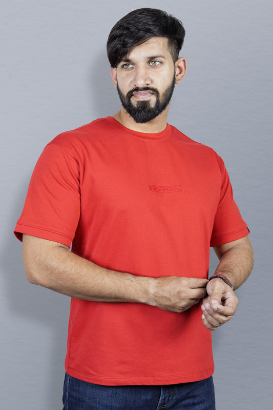 RICHMAX MINIMALIST OVERSIZED TEE SCARLET RED