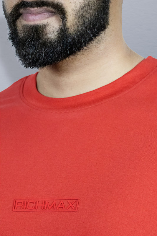 RICHMAX MINIMALIST OVERSIZED TEE SCARLET RED